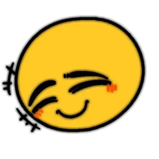 🗝 อิโมจิ, สไมลีย์, มีความสุข, ใบหน้า, สีเหลือง, การ์ตูน telegram sticker