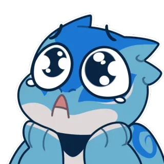 😭 süß, Cartoon, blau, Tier, traurig, weinend whatsapp sticker
