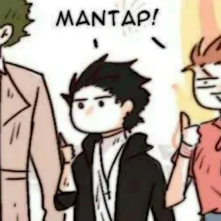 🗿 MANTAP! cartoon, drawing, manga, anime telegram sticker