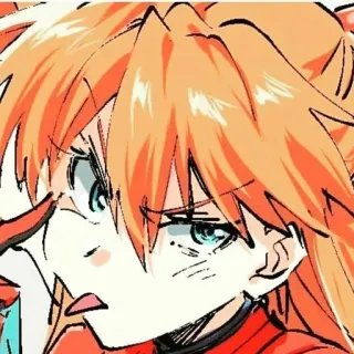❤️ Asuka Langley Neon Genesis Evangelion anime, evangelion, asuka, kartun, gadis telegram sticker