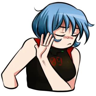 😠 09 Anime, Gadis, Karakter, Seni digital whatsapp sticker