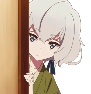 👀 Аниме, Девушка, Мило, Зомби, Подглядывать, Ку-ку, Персонаж, Портрет telegram sticker