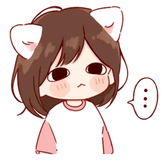💞 Dibujos animados, Orejas de gato, Lindo, Chica whatsapp sticker