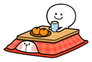 🍵 可愛い, 食べ物, 冬, かわいい, オレンジ telegram sticker