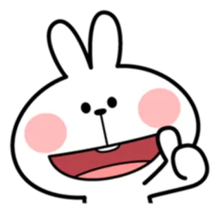 👍 konijn, cartoon, schattig, dier, kawaii, emoji, sticker telegram sticker