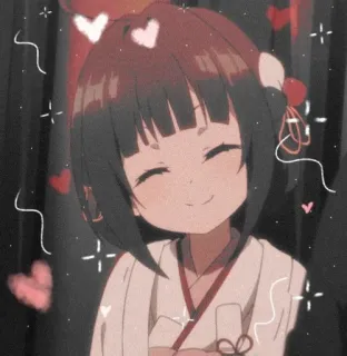 💗 anime, chica, linda, corazones, brillos telegram sticker