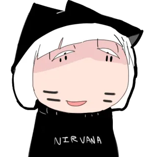 😡 NIRVANA dibujos animados, nirvana, música, banda, gato, fanart telegram sticker