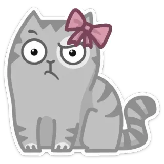 🌟 kucing, lucu, stiker, kartun, binatang, kucing abu-abu whatsapp sticker