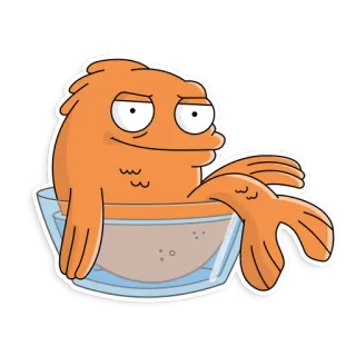 🙂 Klaus Heissler American Dad! рыба, оранжевый, Американский папаша, смешной, мультфильм whatsapp sticker