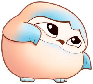 😒 ptak, uroczy, zwierzę, kreskówka, kurczak, sowa, ilustracja telegram sticker