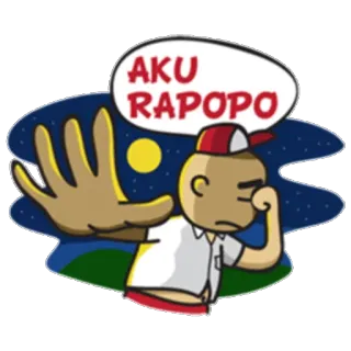 ✋ AKU RAPOPO cartoon, character, indonesian, gesture, expression telegram sticker