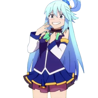 😁 Aqua Konosuba Anime, Konosuba, Aqua, Personaggio, Waifu telegram sticker