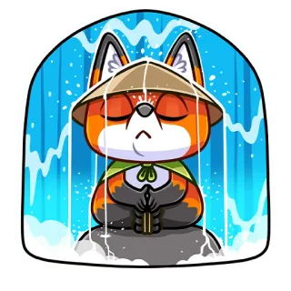 🙂 fuchs, meditation, zen, cartoon, tier, süß, spirituell, achtsamkeit telegram sticker
