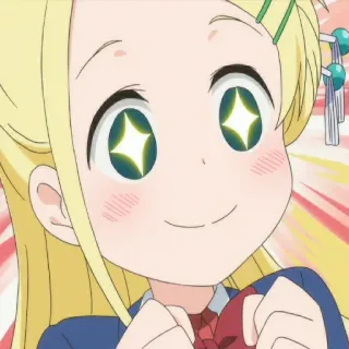 🤩 anime, girl, cute, cartoon, cheerful, happy, smiling, sparkly eyes telegram sticker