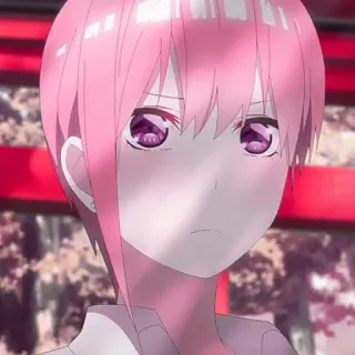 🦊 Ichika Nakano The Quintessential Quintuplets anime, chica, pelo rosa, Ichika, Nakano telegram sticker