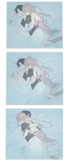 ❤️ casal, dormindo, cama, amor, relacionamento telegram sticker