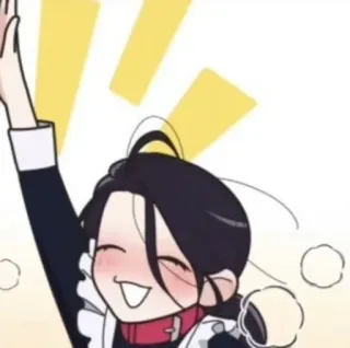 🔗 Anime, Manga, Szczęśliwy, Kawaii, Pokojówka, Postać, Uroczy telegram sticker