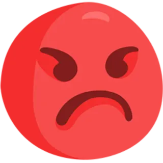 😡 en colère, emoji, rouge, visage, fou, contrarié telegram sticker