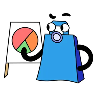 👨‍💻 漫画, プレゼンテーション, 円グラフ, 図, キャラクター telegram sticker