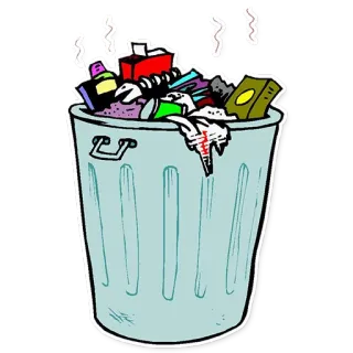 💩 tempat sampah, sampah, limbah, bak sampah, kartun, rongsokan whatsapp sticker