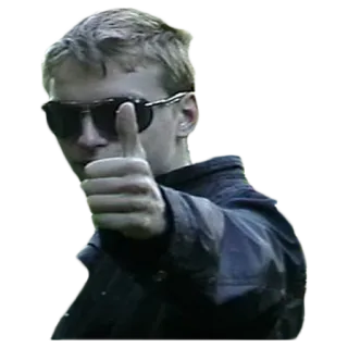 👍 hombre, gafas de sol, pulgar arriba, persona, retrato telegram sticker