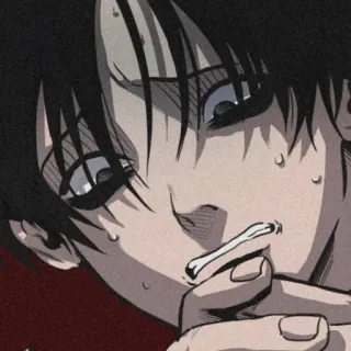 🐾 Anime, Personaggio, Fumo, Sigaretta, Oscuro, Manga telegram sticker