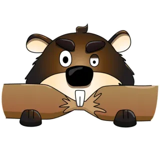 ✊ castor, animal, dessin animé, mignon, drôle, illustration whatsapp sticker