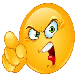😠 Emoji, En colère, Agacé, Contrarié, Frustré, Pointage whatsapp sticker