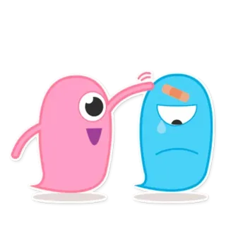 🙁 幽灵, 难过, 绷带, 安慰, 朋友, 可爱, 支持 telegram sticker