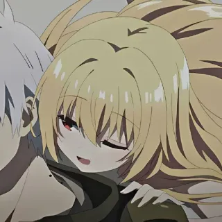 🌙 Anime, Charakter, blonde Haare, rote Augen whatsapp sticker