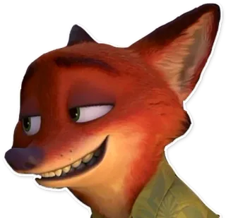 😏 Nick Wilde Zootopia raposa, desenho animado, animal, personagem, zootopia telegram sticker
