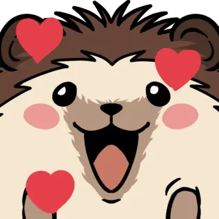 🦔 hedgehog, hearts, love, cute, animal telegram sticker