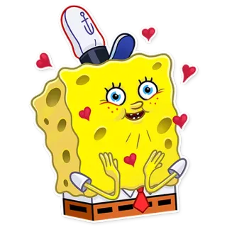 😍 Spongebob การ์ตูน, ตลก, สพันจ์บ็อบ, หัวใจ, น่ารัก, ตัวละคร telegram sticker