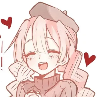 💕 anime, cartoon, kawaii, cute, character, pink hair, illustration telegram sticker