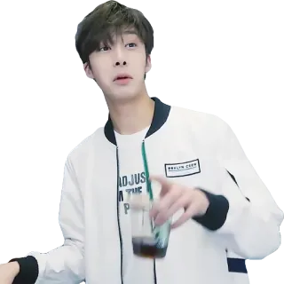 😟 ADJUST THE korean, idol, man, starbucks, drink, casual whatsapp sticker