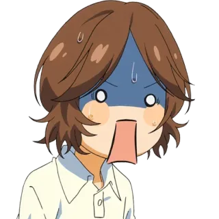 😨 anime, cartoon, shocked, surprised, worried telegram sticker