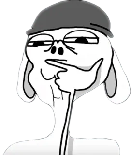 🧐 Meme, Denken, Skeptiker, Figur, Lustig, Kunst telegram sticker