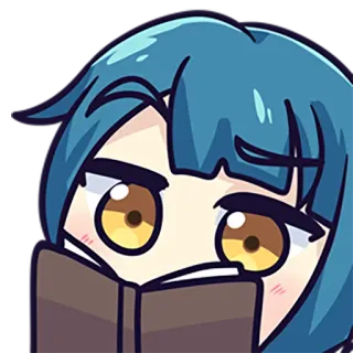 😶 อนิเมะ, มังงะ, อ่าน, หนังสือ, น่ารัก, ผู้หญิง, จิบิ telegram sticker