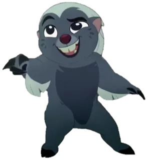 😉 Bunga The Lion Guard animal, ratel, personnage de dessin animé, émission télé, disney telegram sticker