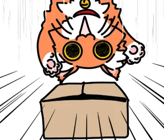 📦 Katze, Kiste, süß, Tier, Cartoon, Haustier whatsapp sticker