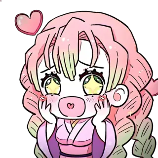 👾 Mitsuri Kanroji Demon Slayer Anime, Chibi, Kawaii, Fofo, Demon Slayer, Mitsuri Kanroji telegram sticker