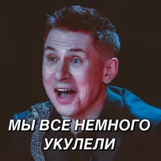 😱 МЫ ВСЕ НЕМНОГО УКУЛЕЛЫ russian, text, funny, meme telegram sticker