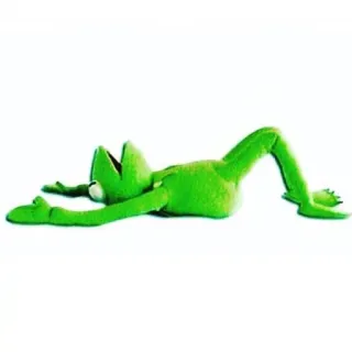 😶 Kermit 科米蛙, 青蛙, 梗, 木偶, 放松, 绿色, 布偶 telegram sticker