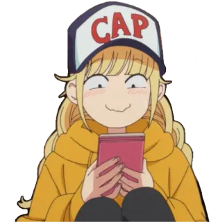 😍 CAP anime, dziewczyna, kapelusz, czapka, słodkie, blond whatsapp sticker