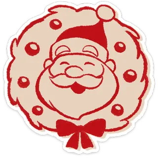 🎅 Santa Claus 圣诞老人, 圣诞节, 节日, 花环, 红色, 卡通 telegram sticker