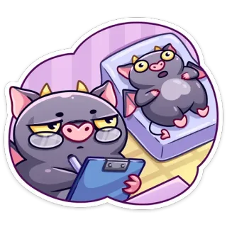 🙈 Dibujos animados, Diablo, Psicólogo, Terapia, Monstruo, Lindo telegram sticker