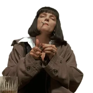 🚬 Mia Wallace Pulp Fiction fumare, sigaretta, mia, pulp fiction, uma thurman telegram sticker
