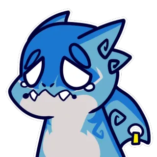 😪 traurig, weinen, blau, Monster, Cartoon, Sticker, Emoticon whatsapp sticker