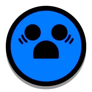😨 emoji, sad, shocked, blue, face, expression, cartoon telegram sticker