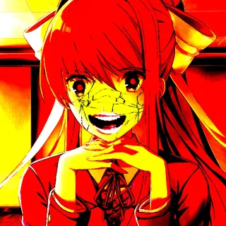 😁 Monika Doki Doki Literature Club! creepy, horror, anime, game, scary telegram sticker
